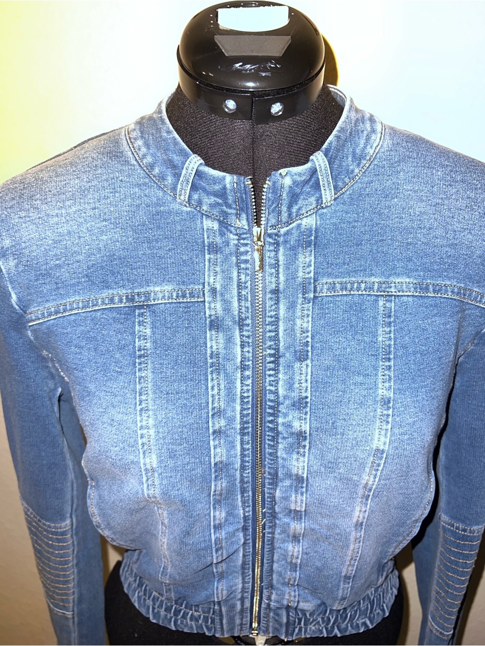 Vintage Y2K bebe denim moto jacket